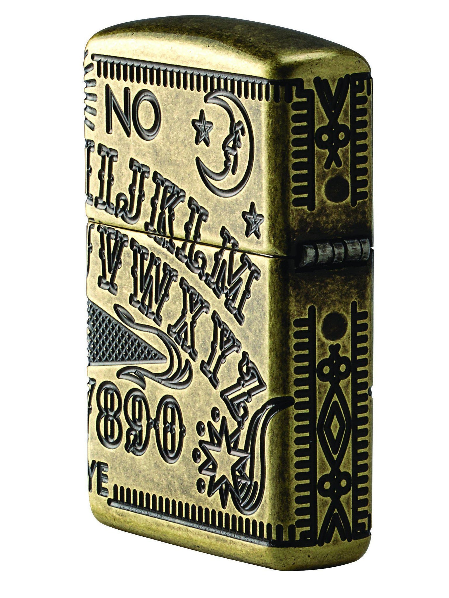 Zippo Lighter: Armor MultiCut Ouija Board - Antique Brass 49001 (2059591680115)