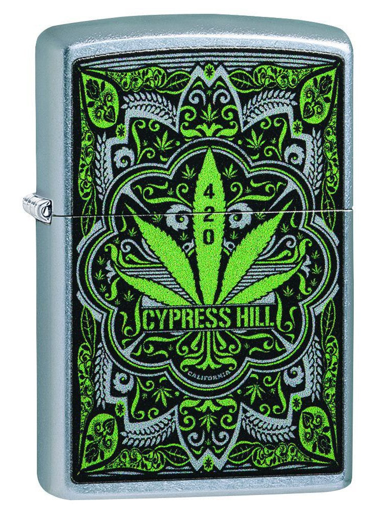 Zippo Lighter: Cypress Hill Weed Leaf - Street Chrome 49010 (2059592007795)