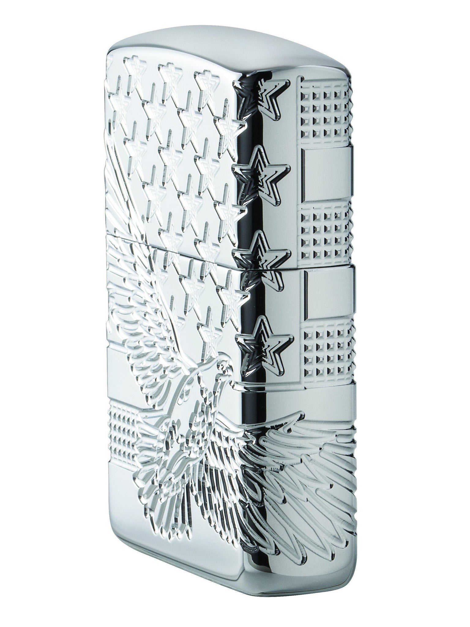 Zippo Lighter: Armor MultiCut Patriotic Eagle - High Polish Chrome 49027 (2059592597619)