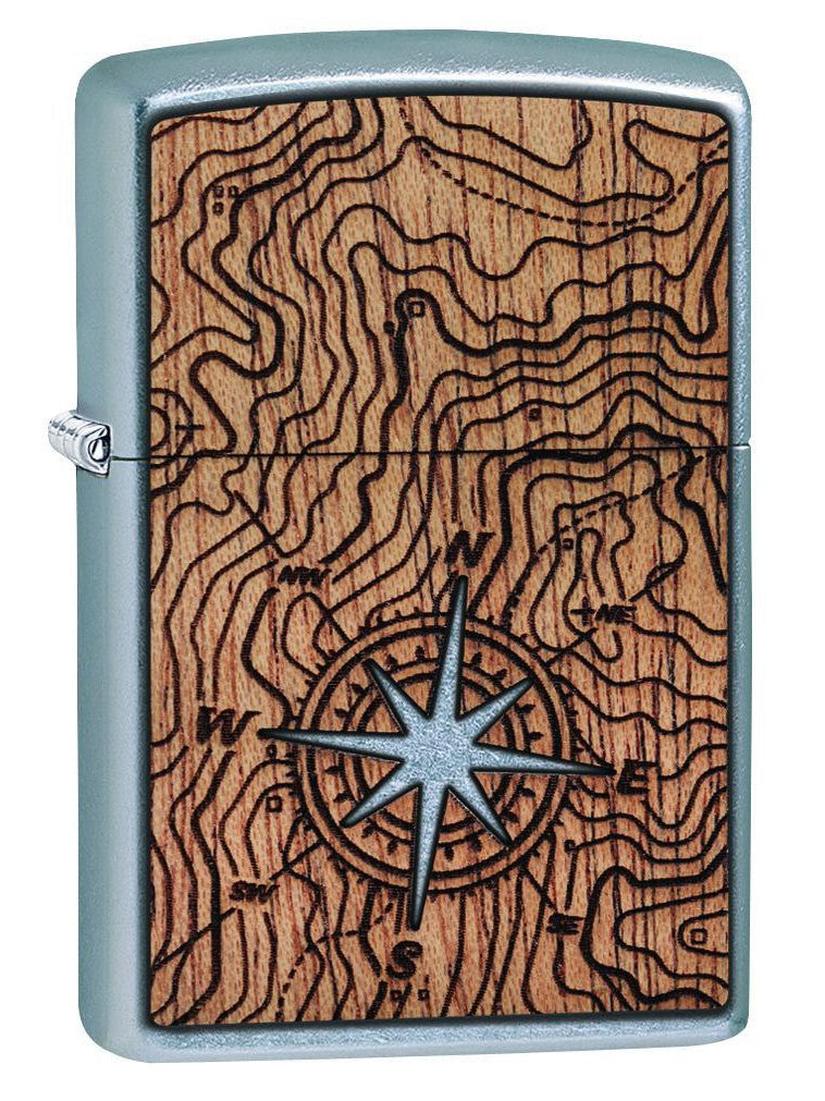 Zippo Lighter: Woodchuck Compass - Street Chrome 49055 (2059592761459)
