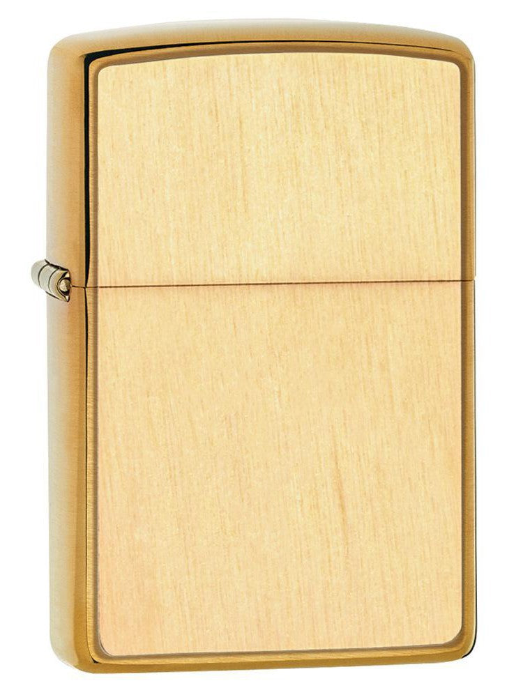 Zippo Lighter: Woodchuck Birch Emblem - Brushed Brass 49082 (4255711690867)