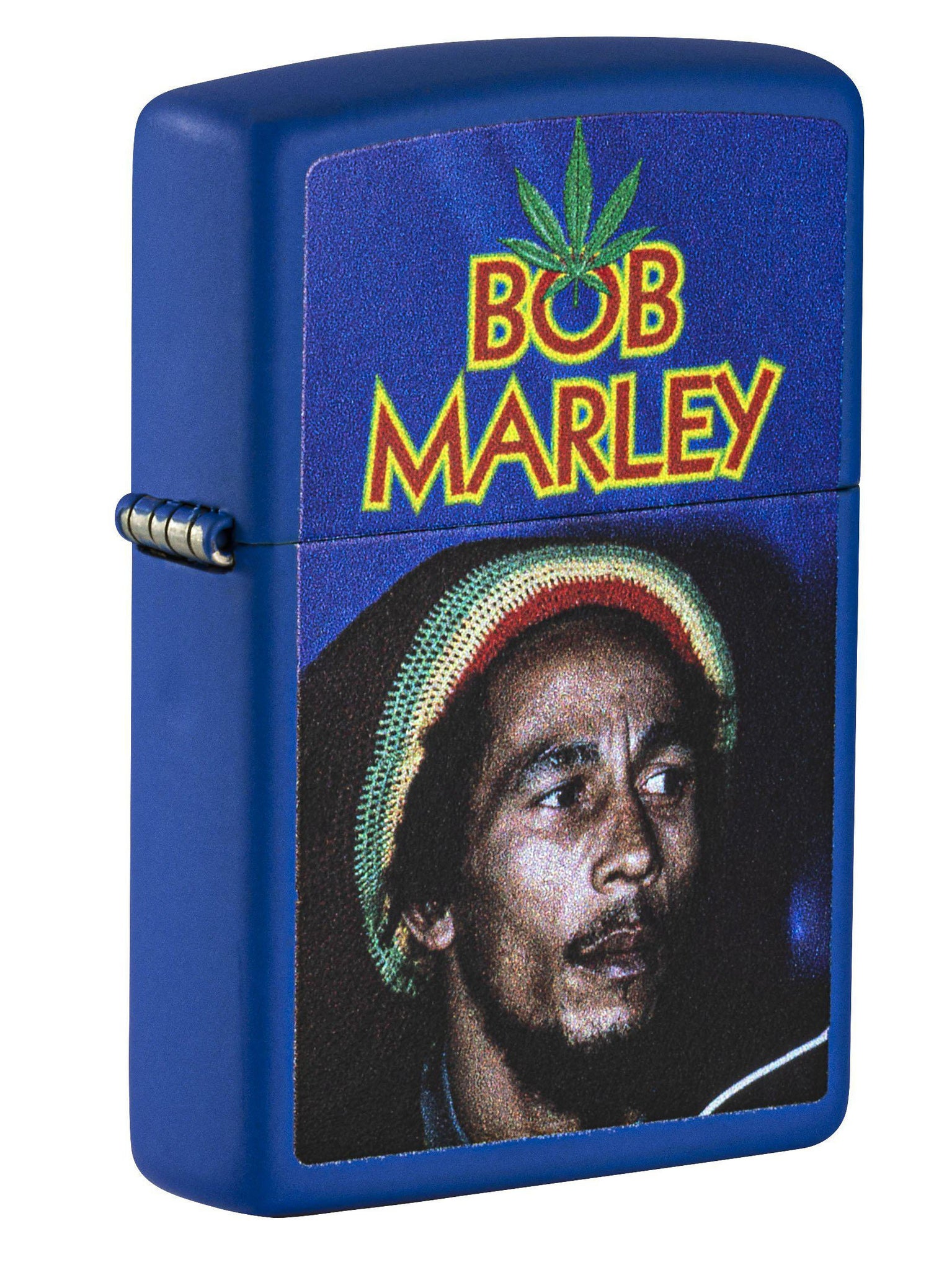 Zippo Lighter: Bob Marley, Weed Leaf - Royal Blue Matte 49238 (5650609209499)