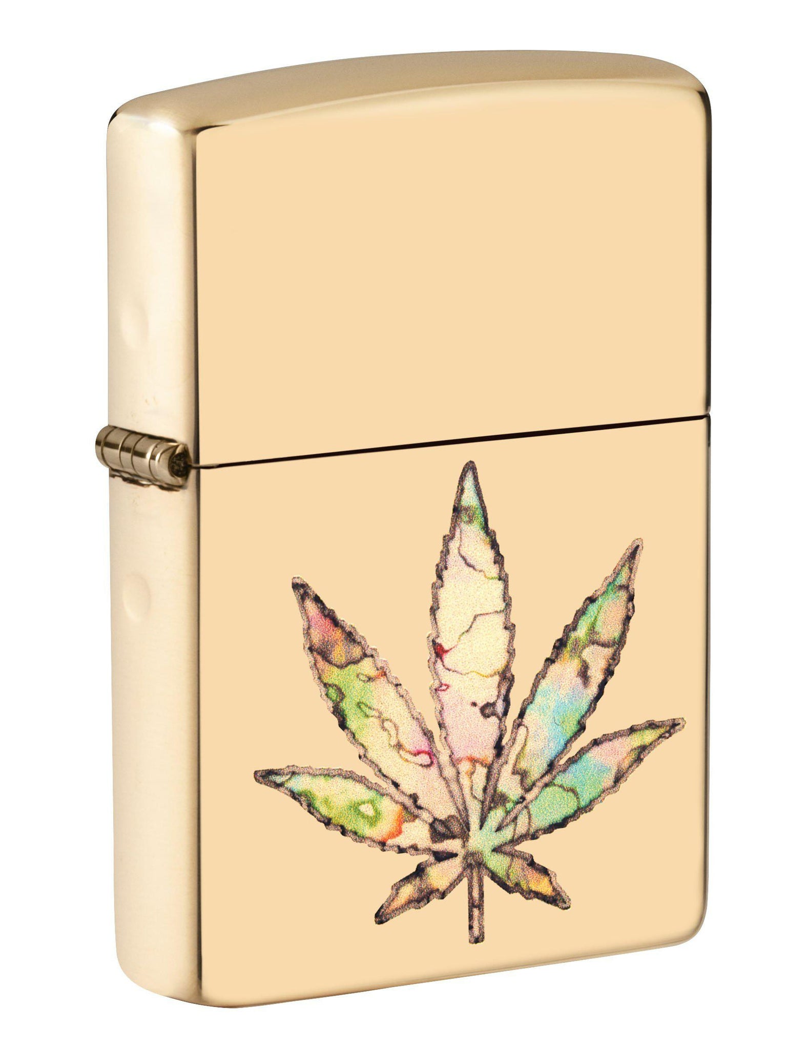 Zippo Lighter: Fusion Weed Leaf - High Polish Brass 49240 (5650609275035)