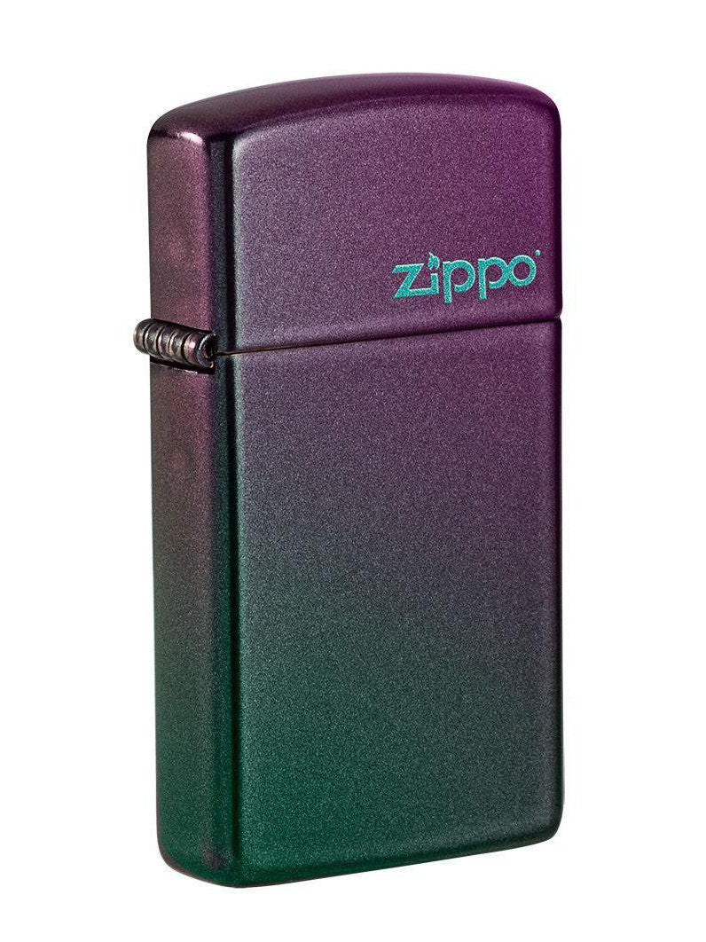 Zippo Lighter: Slim, Zippo Logo - Iridescent 49267ZL