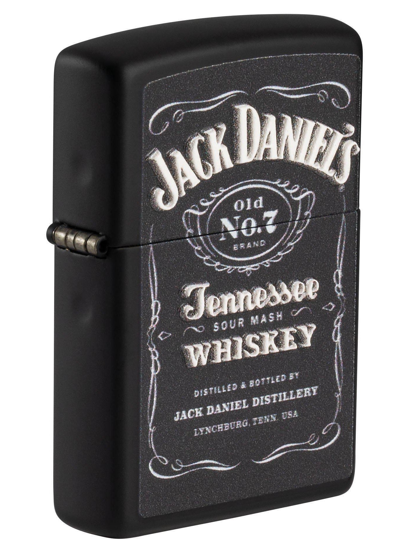 Zippo Lighter: Jack Daniels, Texture Logo - Black Matte 49281 (5650612224155)