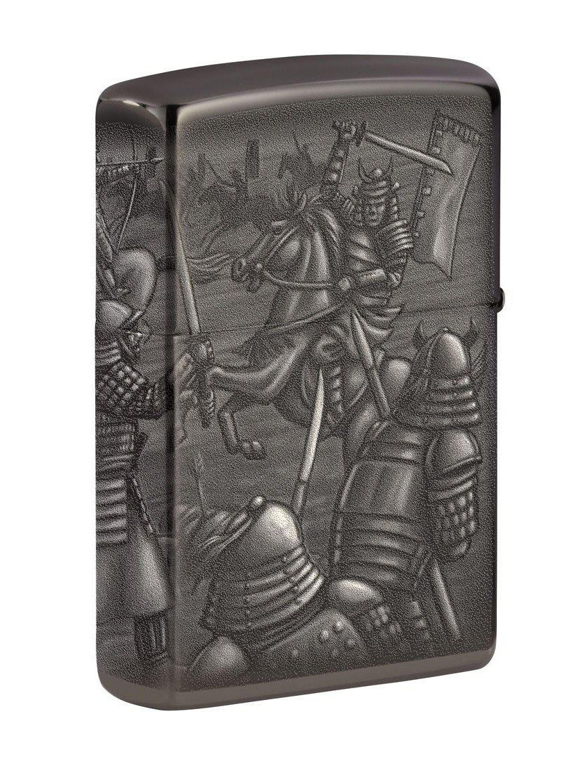 Zippo Lighter: Samurai Warrior Battle, Photo 360 - High Polish Black 49292 (5650612879515)