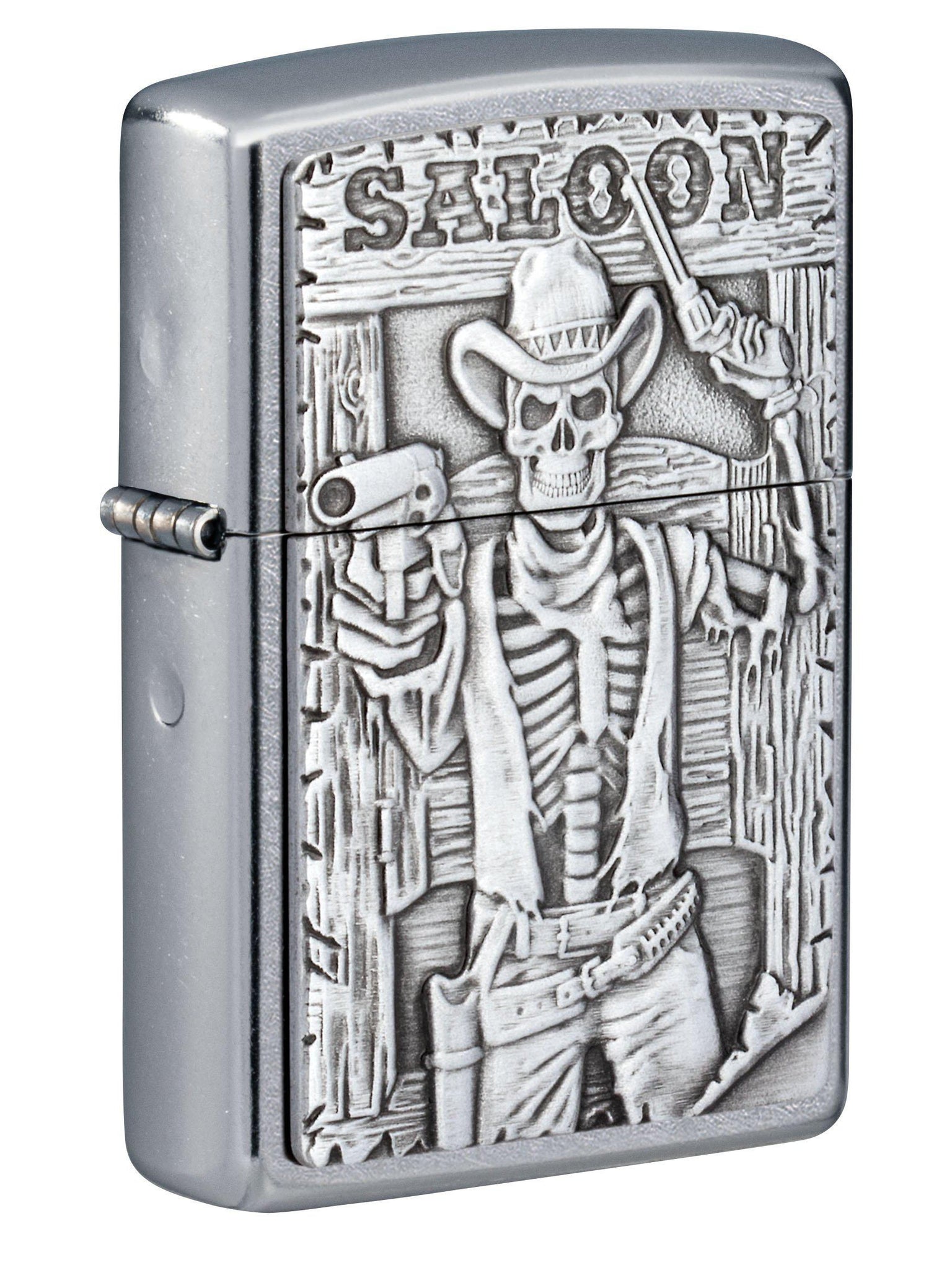 Zippo Lighter: Skeleton Outlaw Emblem - Street Chrome 49298 (5650613534875)