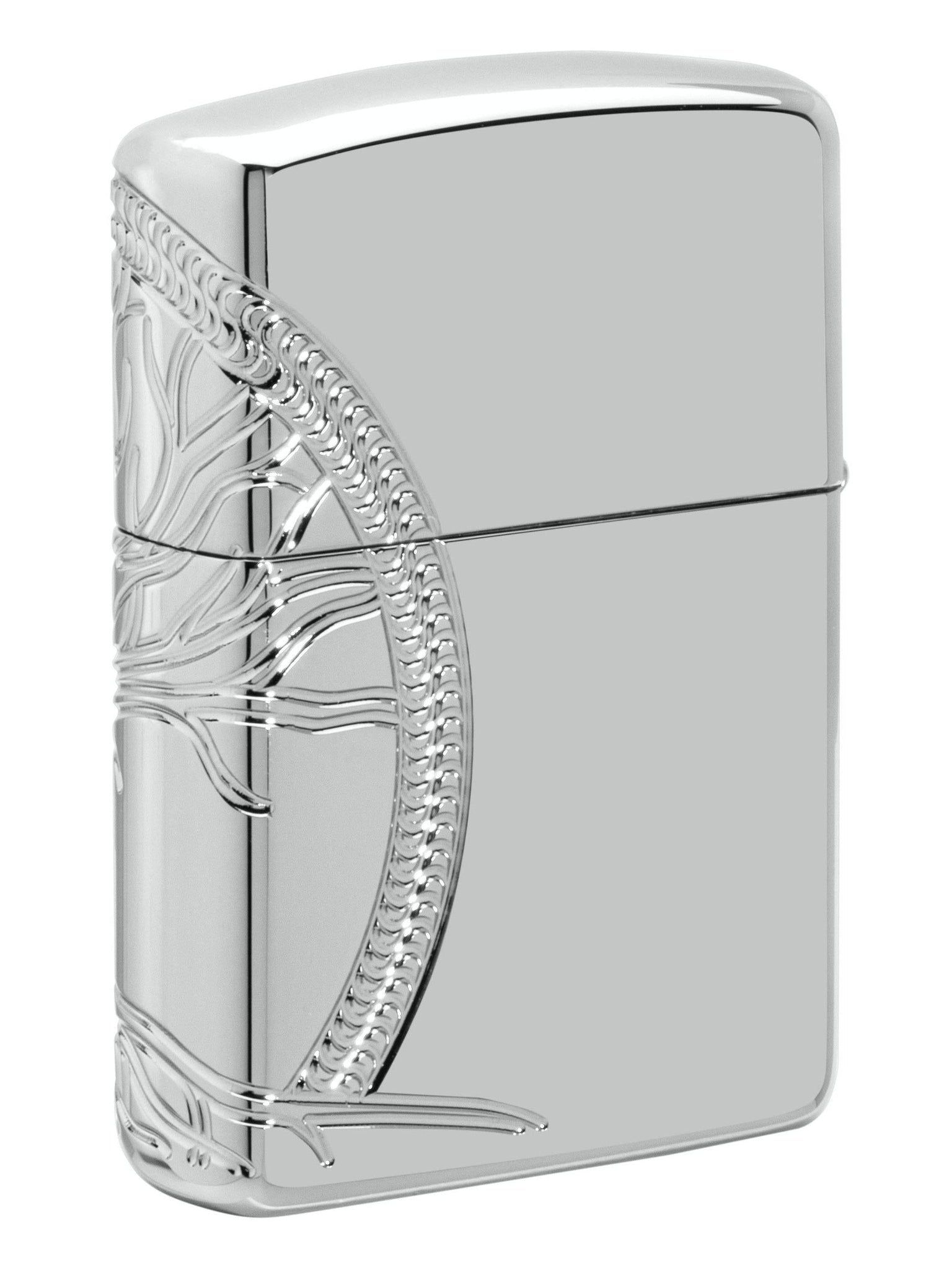 Zippo Lighter: Sterling Silver Tree of Life, MultiCut Armor - High Polish 49552