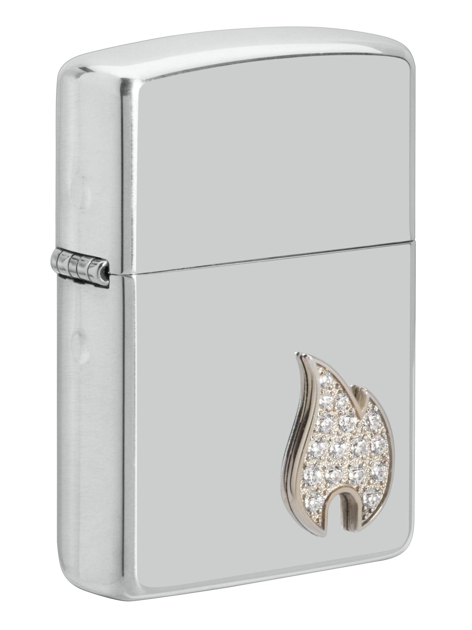 Zippo Lighter: Sterling Silver with Flame Emblem, Armor - High Polish 49554