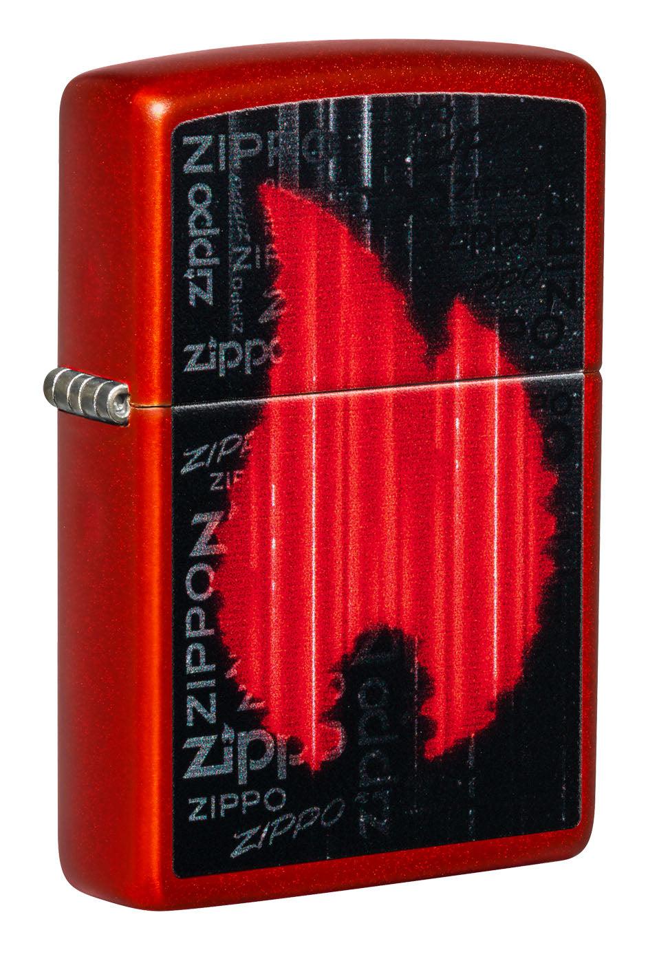 Zippo Lighter: Zippo Flame Design - Metallic Red 49584