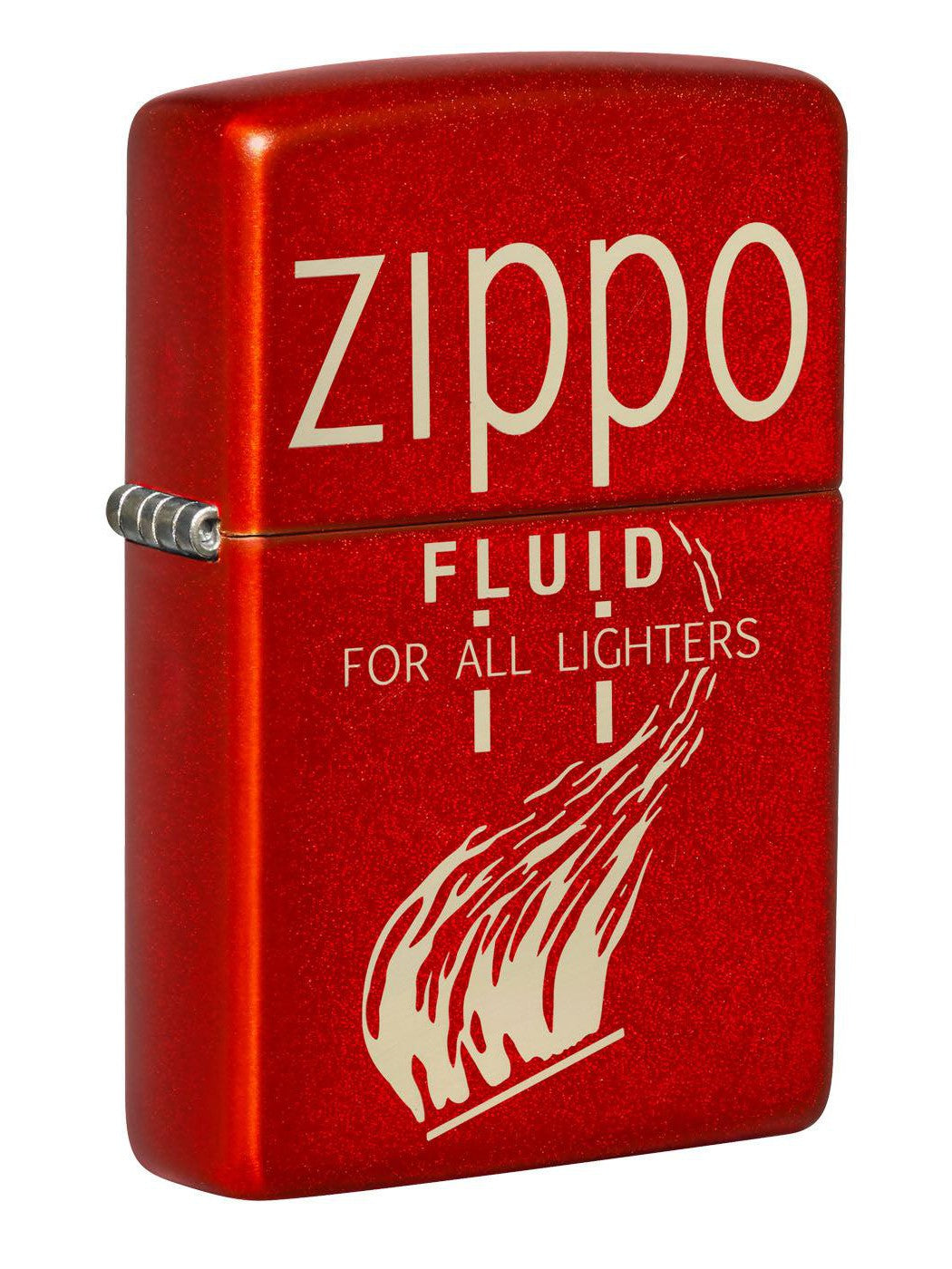 Zippo Lighter: Retro Zippo Design, Engraved - Metallic Red 49586