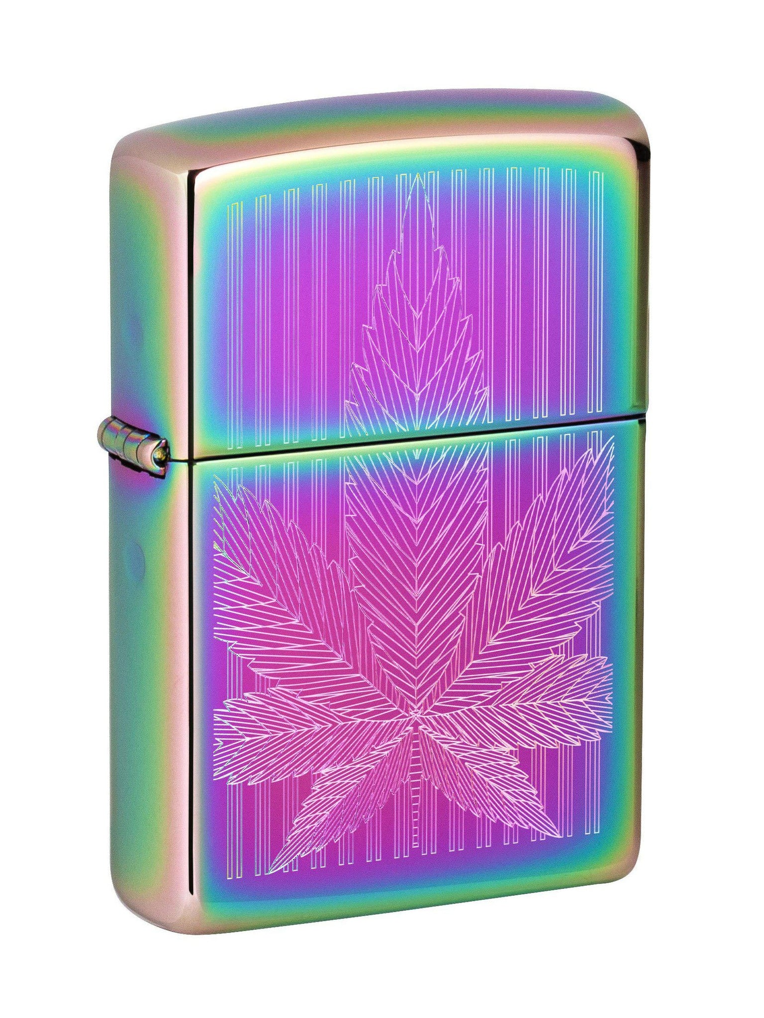 Zippo Lighter: Weed Leaf, Engraved - Spectrum 49632