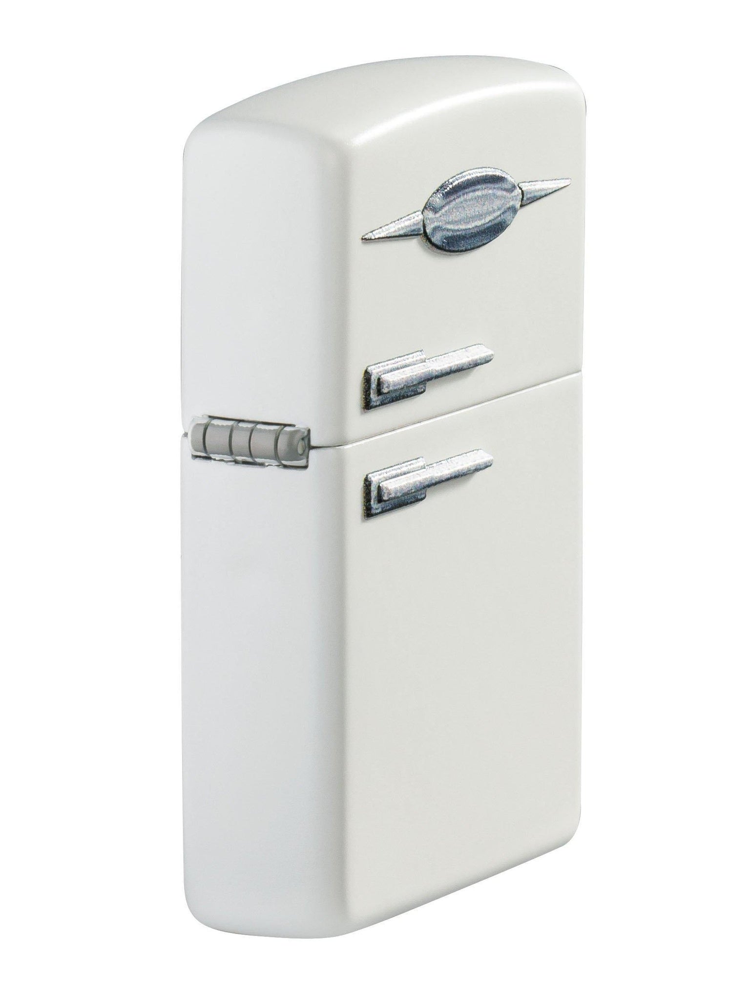 Zippo Lighter: Retro Refrigerator, Texture Print - White Matte 49636