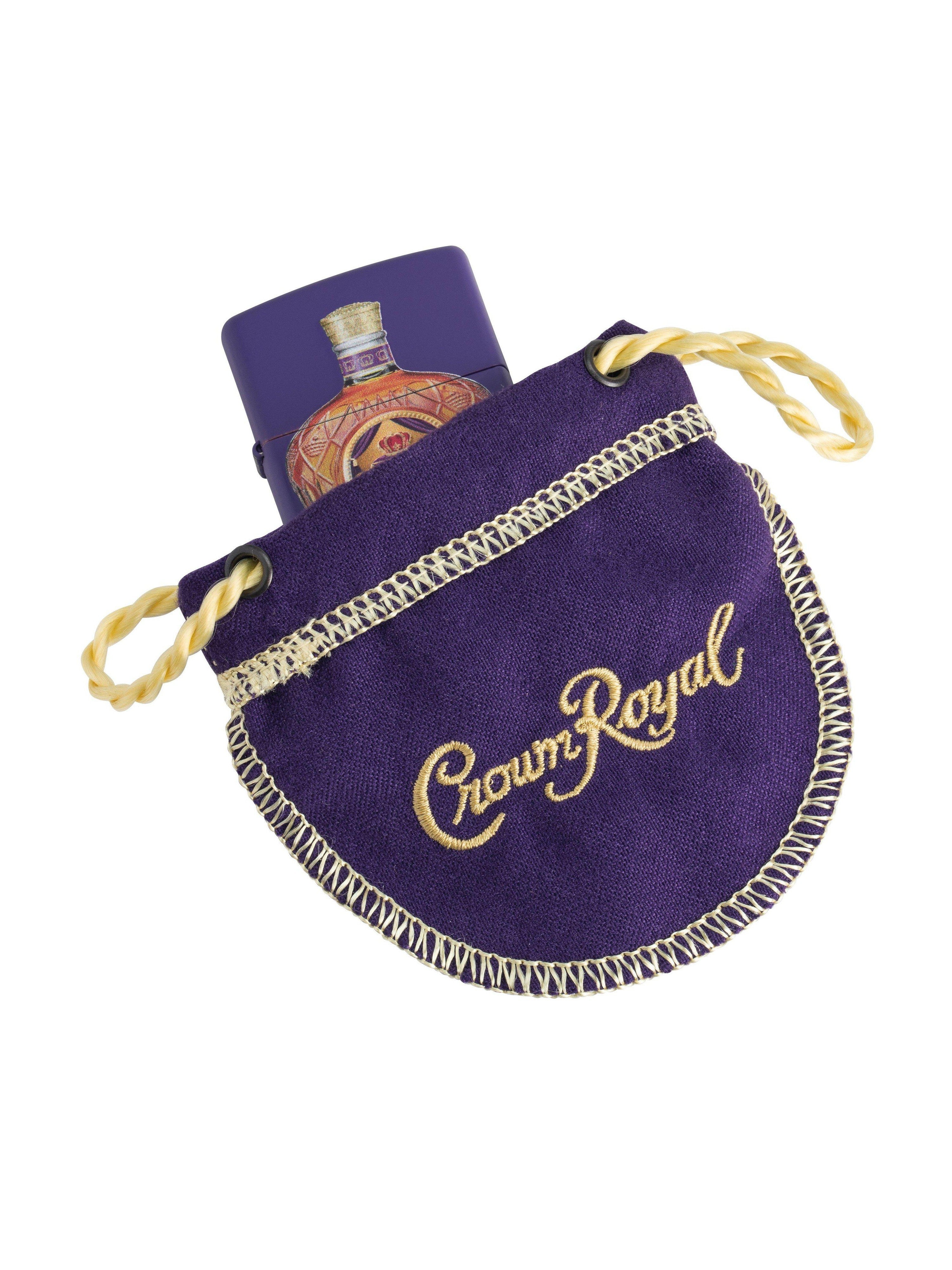 Zippo Crown Royal Lighter with Pouch, Texture Print - Purple Matte