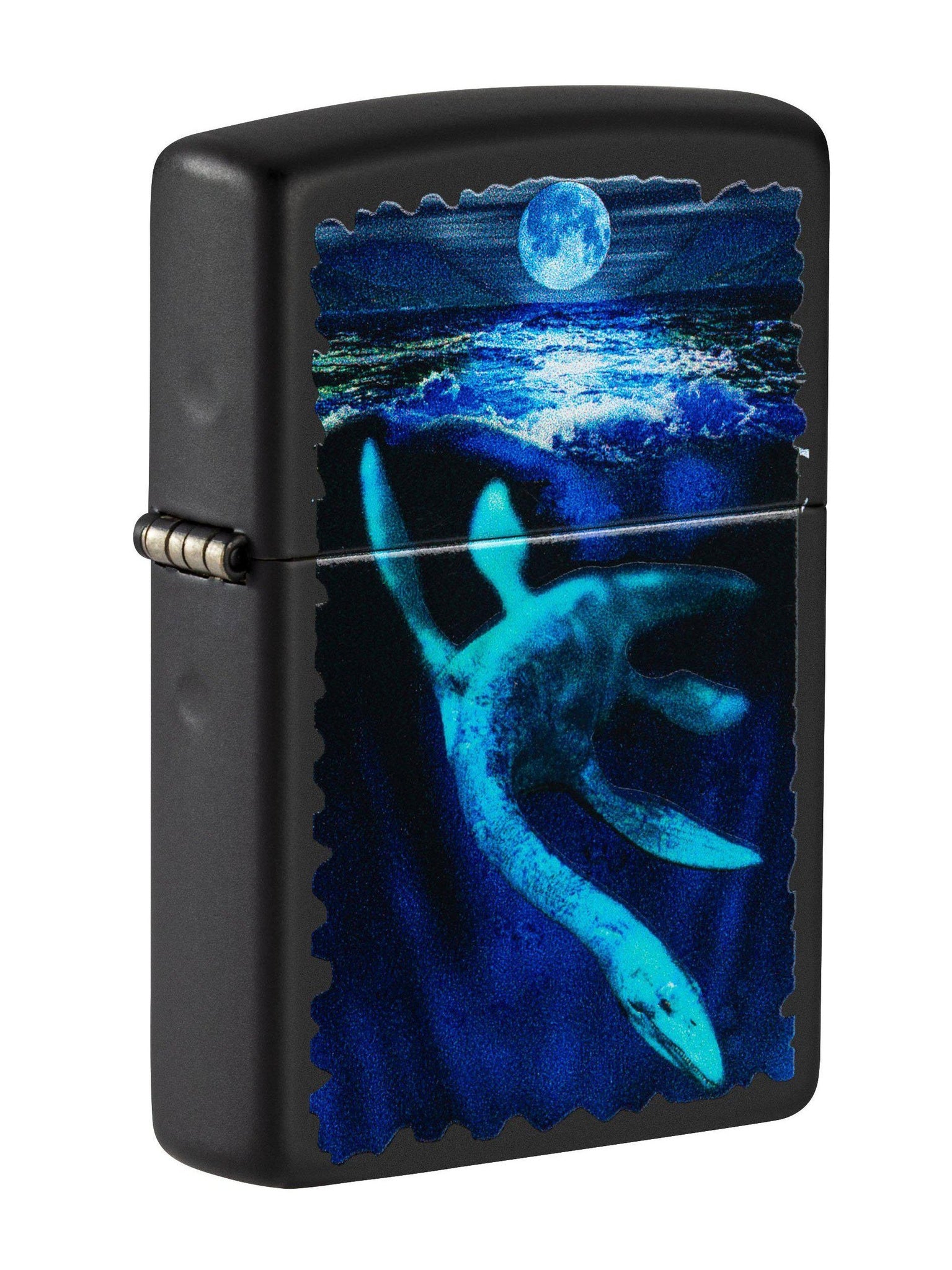 Zippo Lighter: Loch Ness Monster, Black Light - Black Matte 49697