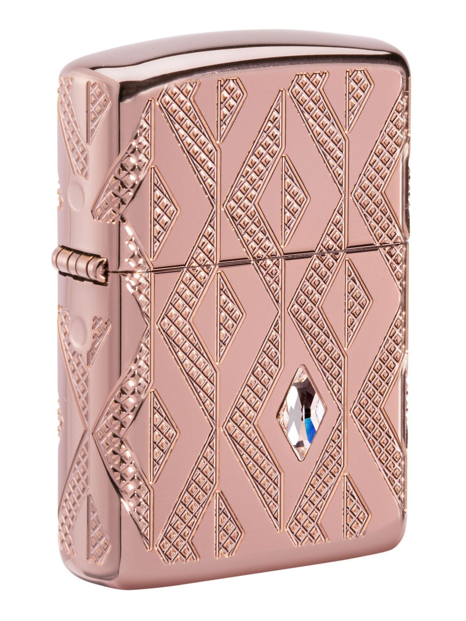 Zippo Lighter: Diamond Pattern, MultiCut Armor - Rose Gold 49702