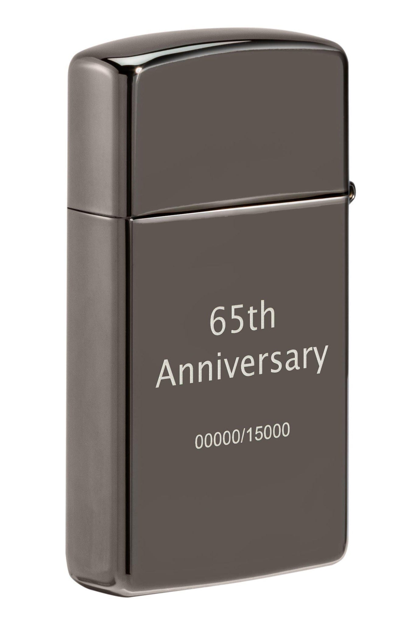 Zippo Lighter: Slim, 65th Anniversary Collectible - Black Ice 49709
