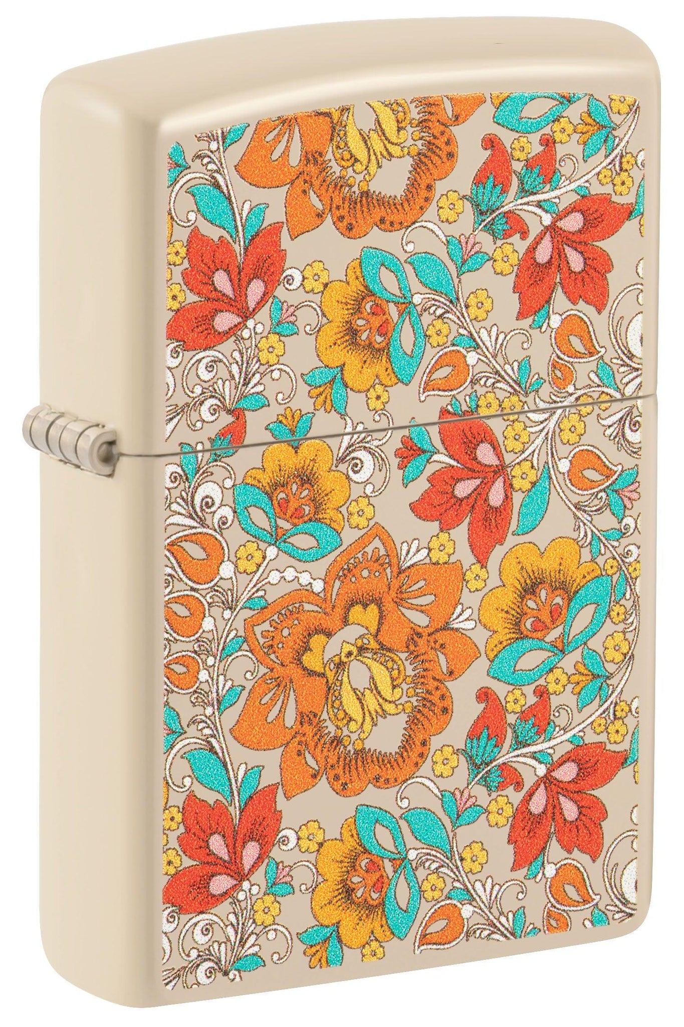 Zippo Lighter: Floral Pattern - Flat Sand 49770