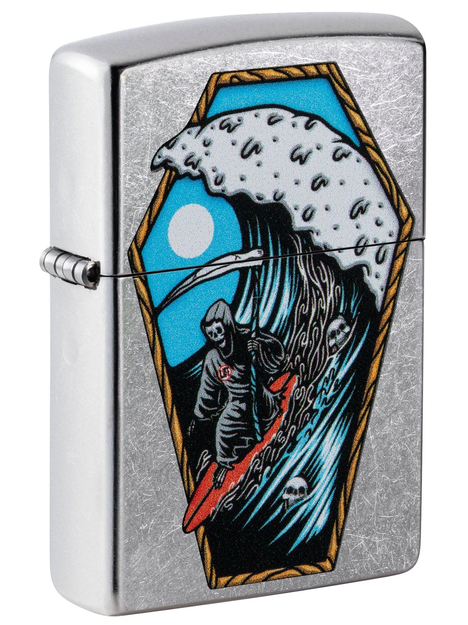 Zippo Lighter: Grim Reaper Surfing - Street Chrome 49788
