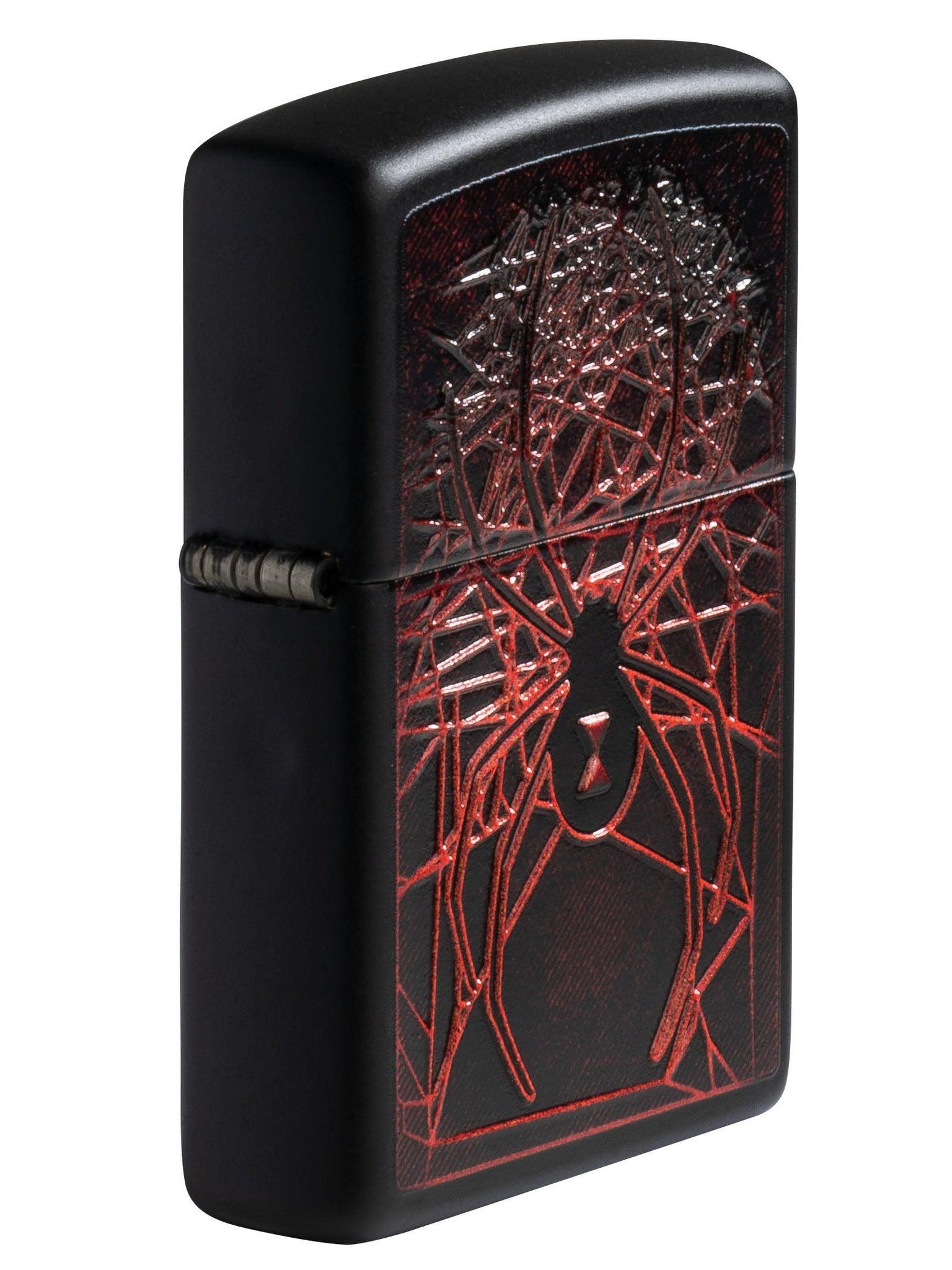 Zippo Lighter: Black Widow Spider, Texture Print - Black Matte 49791
