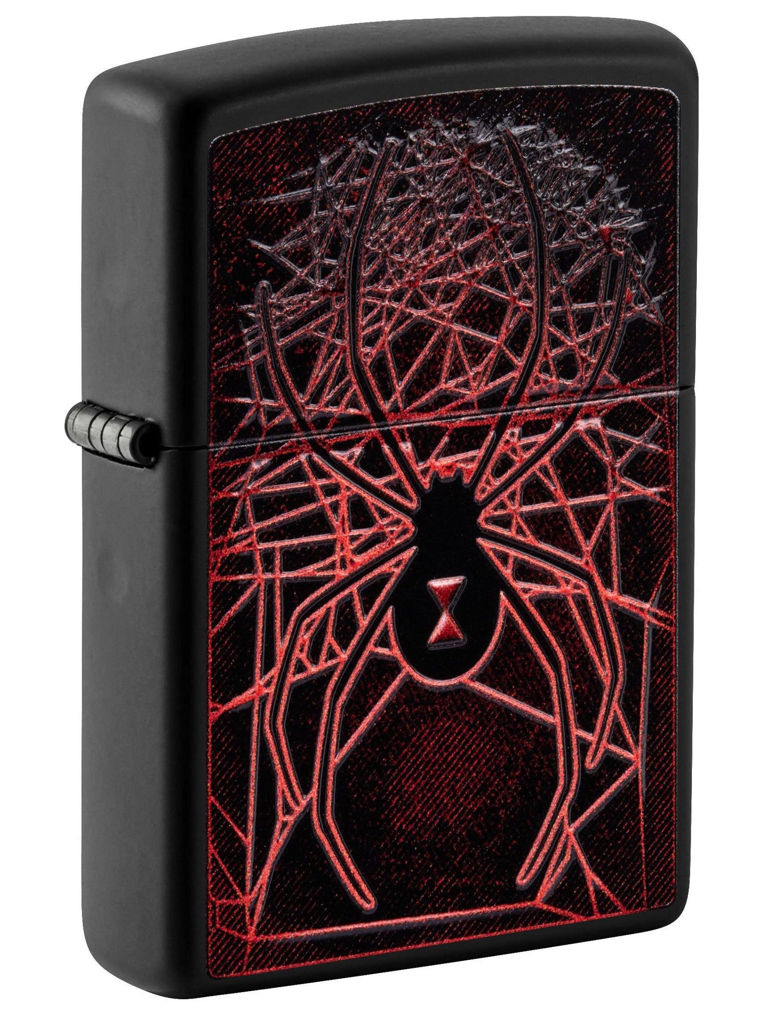 Zippo Lighter: Black Widow Spider, Texture Print - Black Matte 49791