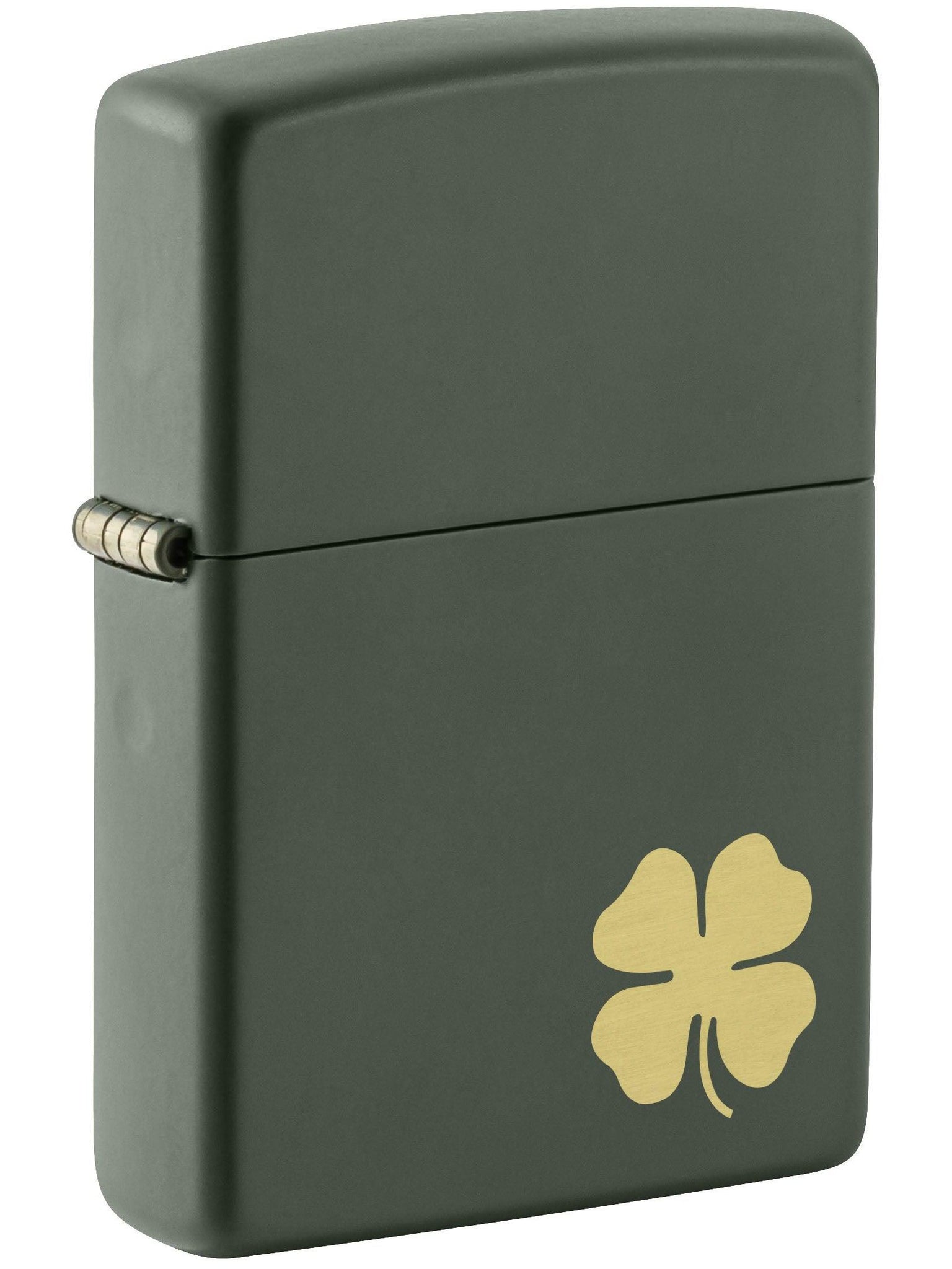 Zippo Lighter: Four Leaf Clover, Engraved - Green Matte 49796