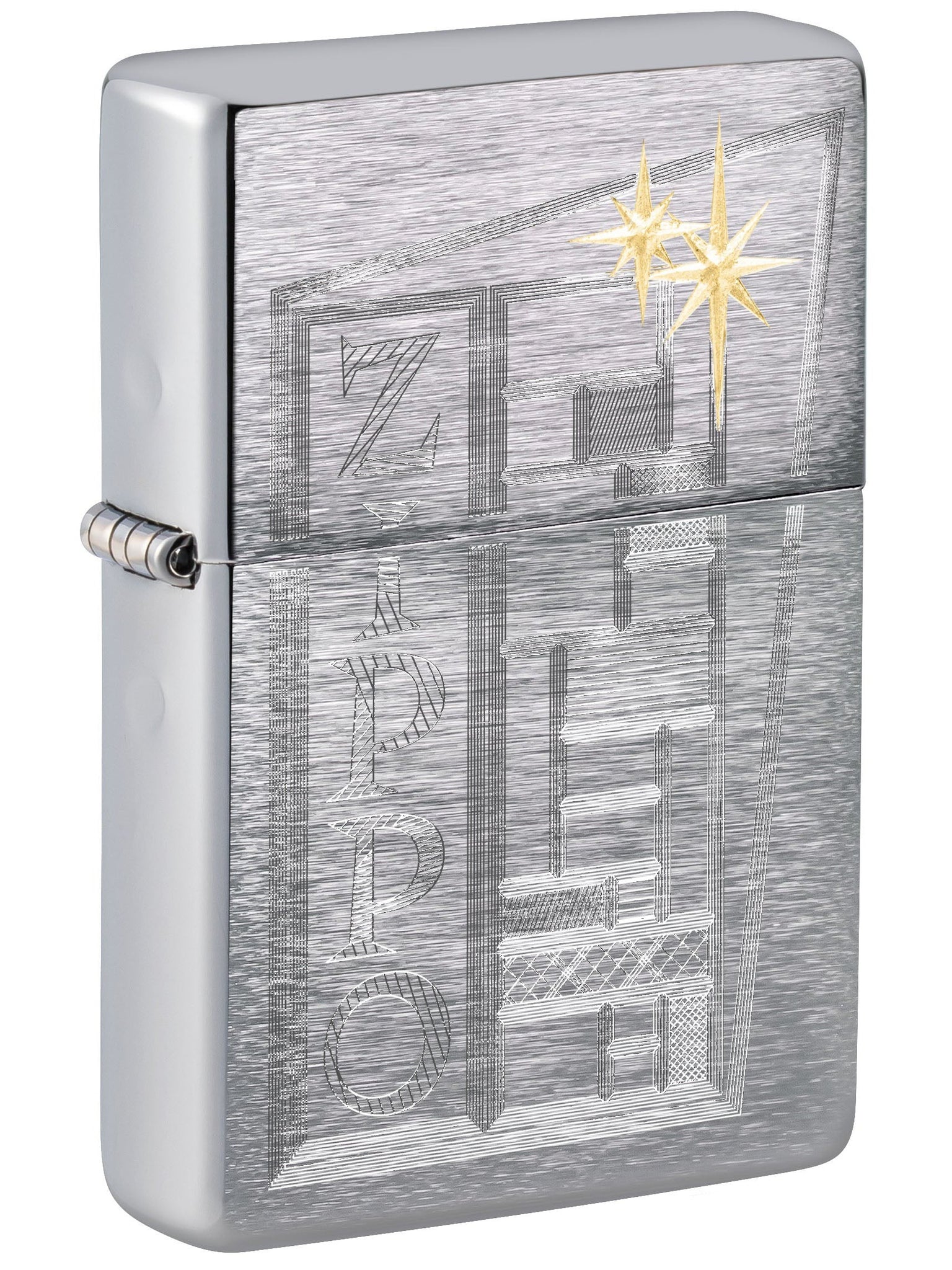 Zippo Lighter: Retro Zippo Design - Brushed Chrome 49801
