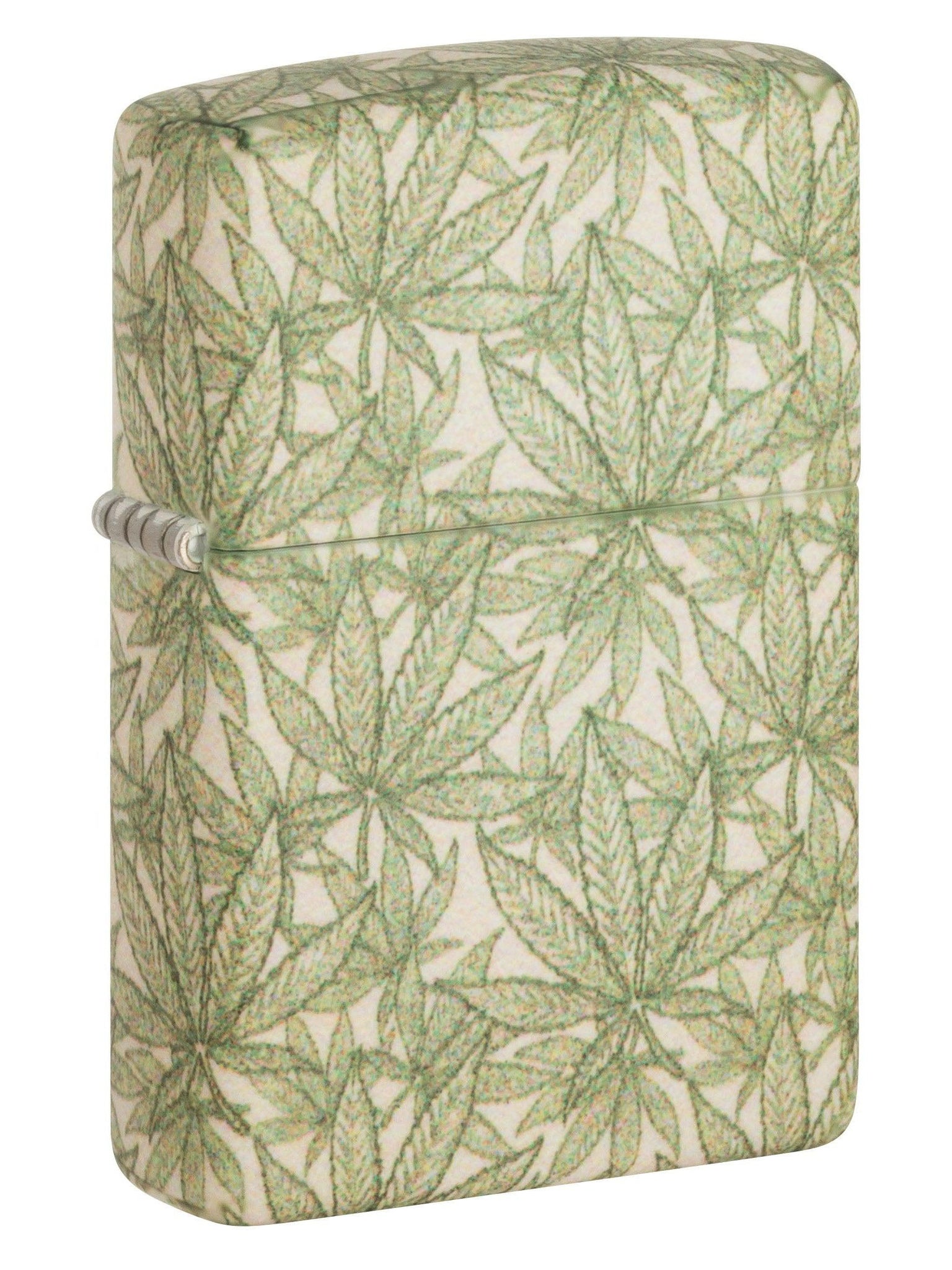 Zippo Lighter: Weed Leaves, 540 Color - Matte 49804