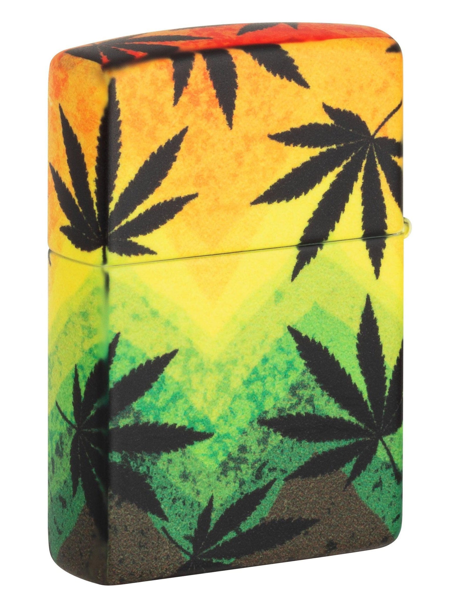 Zippo Lighter: Weed Leaves and Colors, 540 Color - Matte 49806