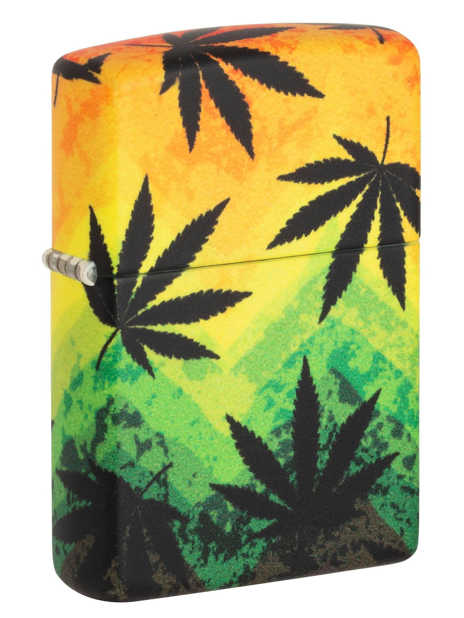 Zippo Lighter: Weed Leaves and Colors, 540 Color - Matte 49806
