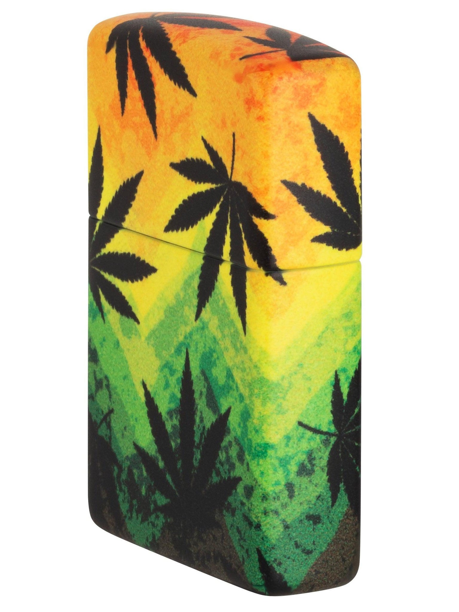 Zippo Lighter: Weed Leaves and Colors, 540 Color - Matte 49806