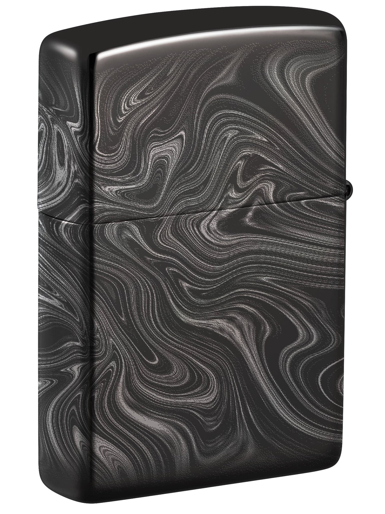 Zippo Lighter: Marble Pattern - High Polish Black 49812