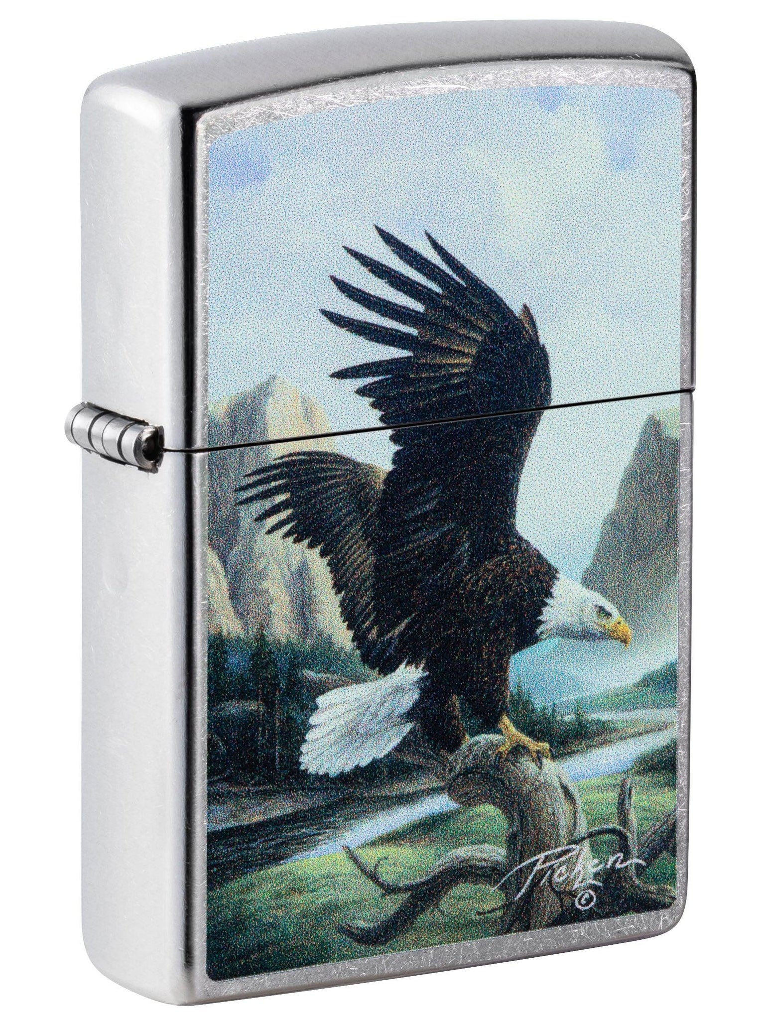 Zippo Lighter: Bald Eagle by Linda Pickens - Street Chrome 49822