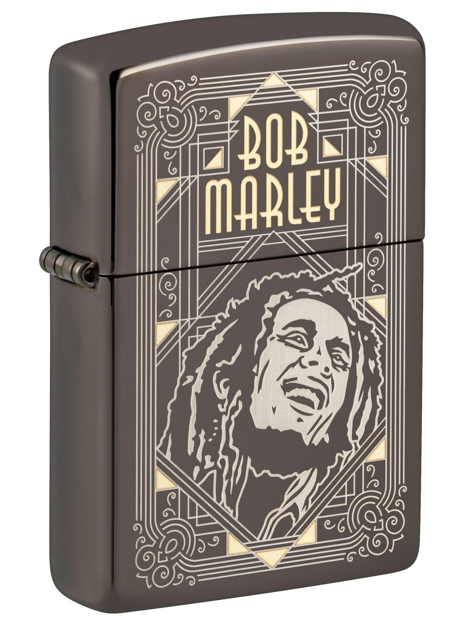 Zippo Lighter: Bob Marley Design, Engraved - Black Ice 49825