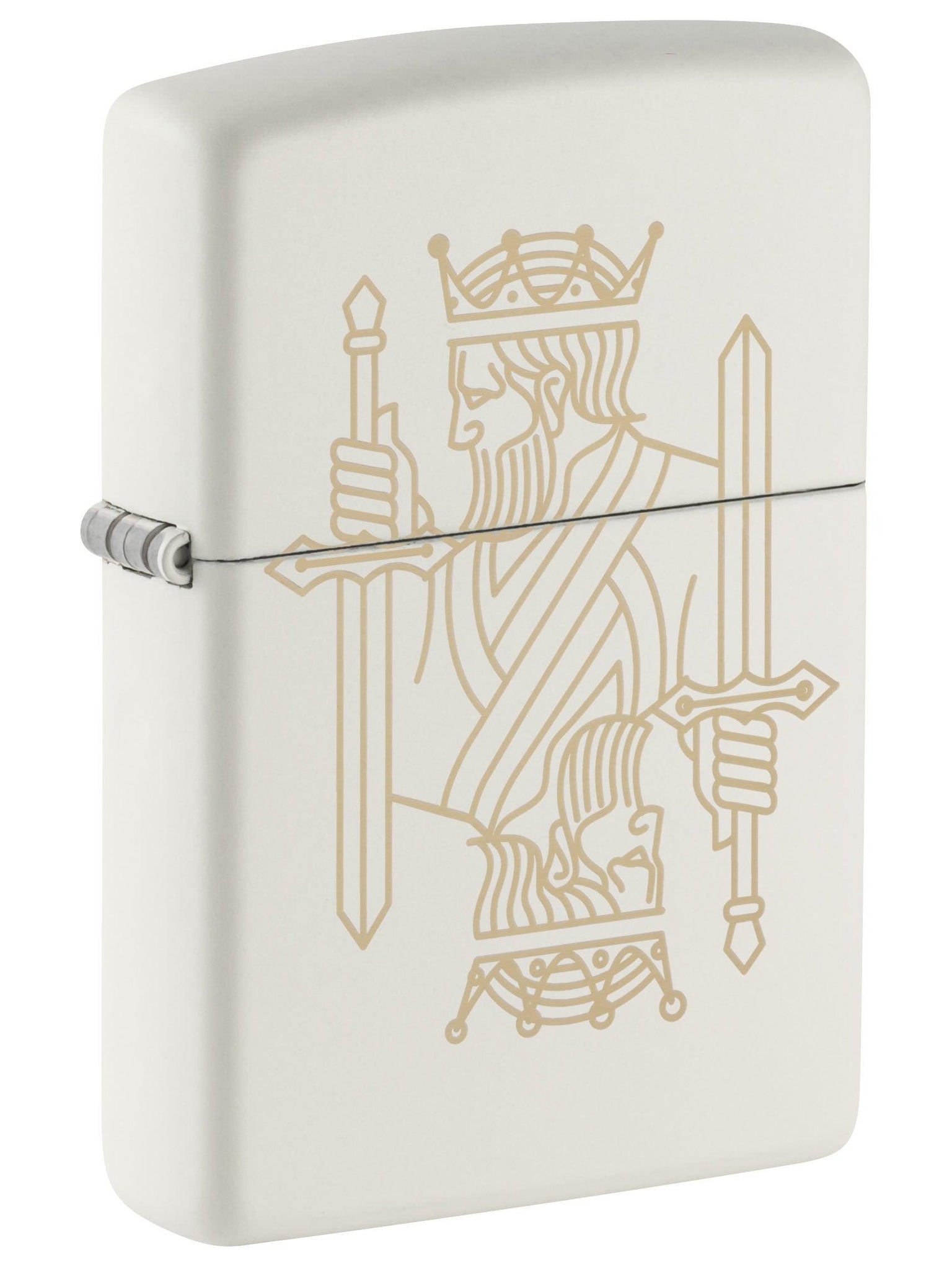 Zippo Lighter: King and Queen, Engraved - White Matte 49847