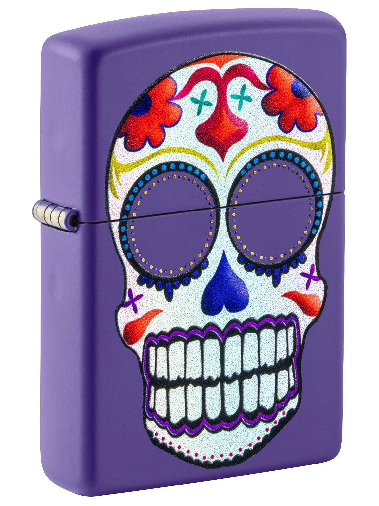 Zippo Lighter: Day of the Dead Skull - Purple Matte 49859