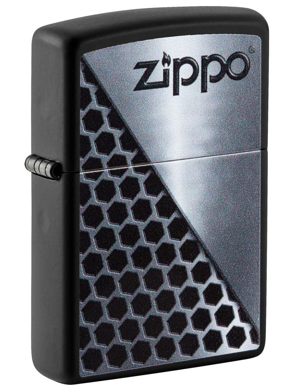 Zippo Lighter Hexagon Zippo Logo Black Matte 49969 Lucas Lighters