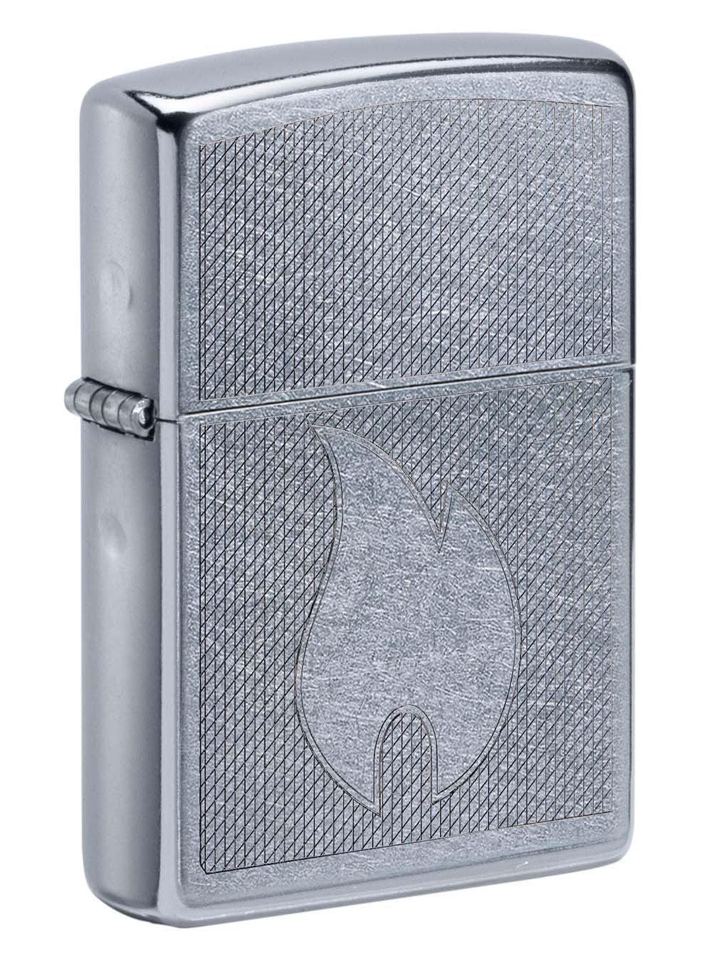 Zippo Lighter: Zippo Flame Design, Engraved - Street Chrome 61001