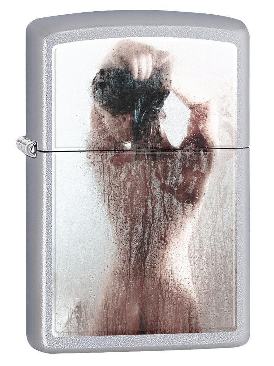 Zippo Lighter: Nude Girl in the Shower - Satin Chrome 75348 (1975564337267)