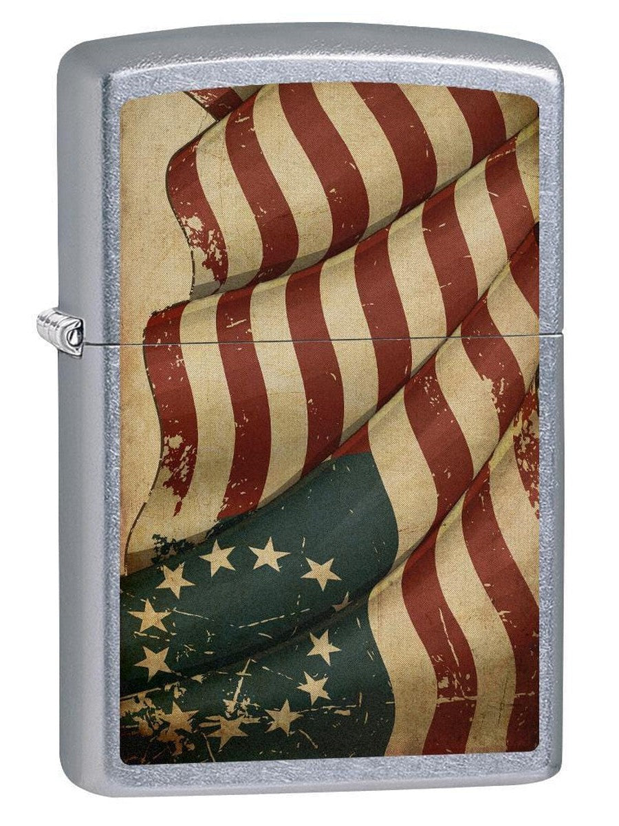 Zippo Lighter: 1776 American Flag - Street Chrome 76128 - Gear Exec (1975575969907)