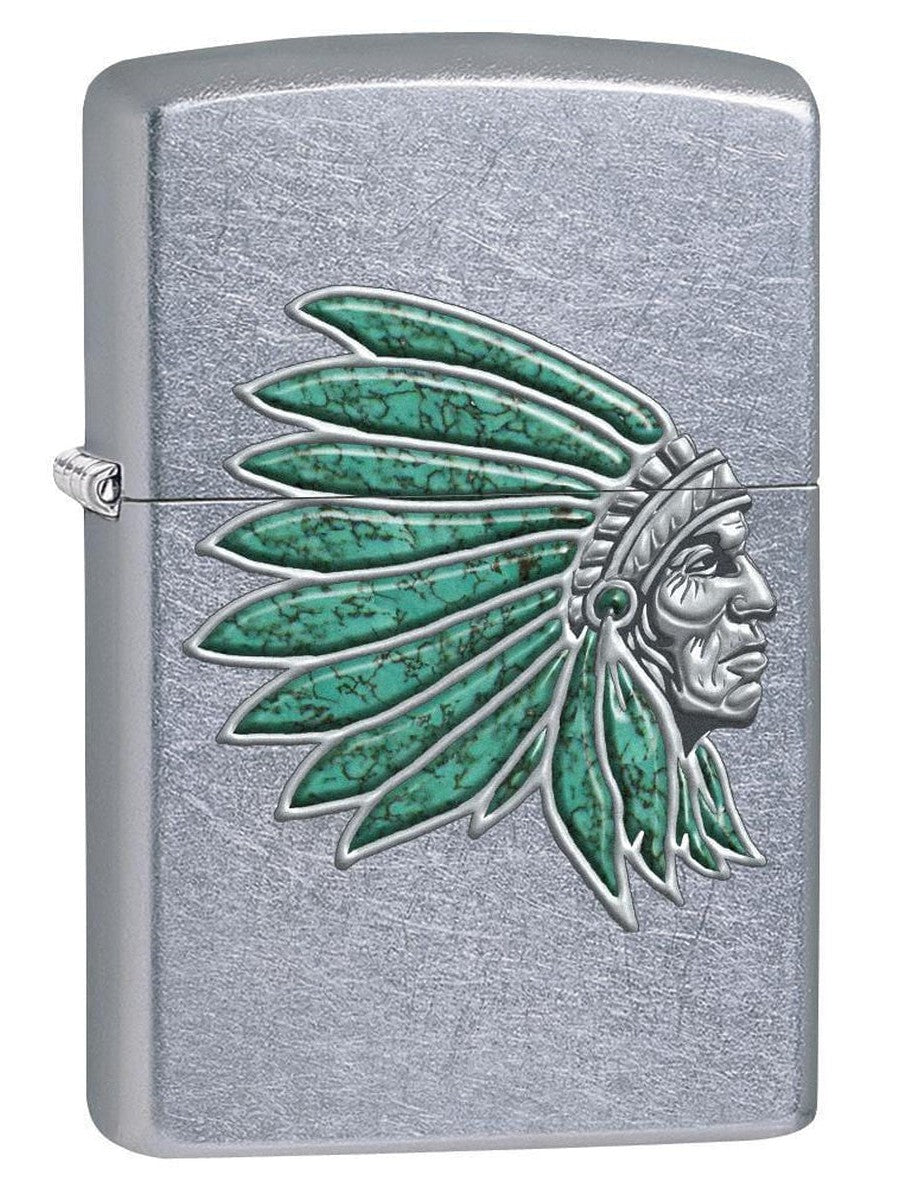 Zippo Lighter: Indian Head - Street Chrome 76515 - Gear Exec (1975581606003)