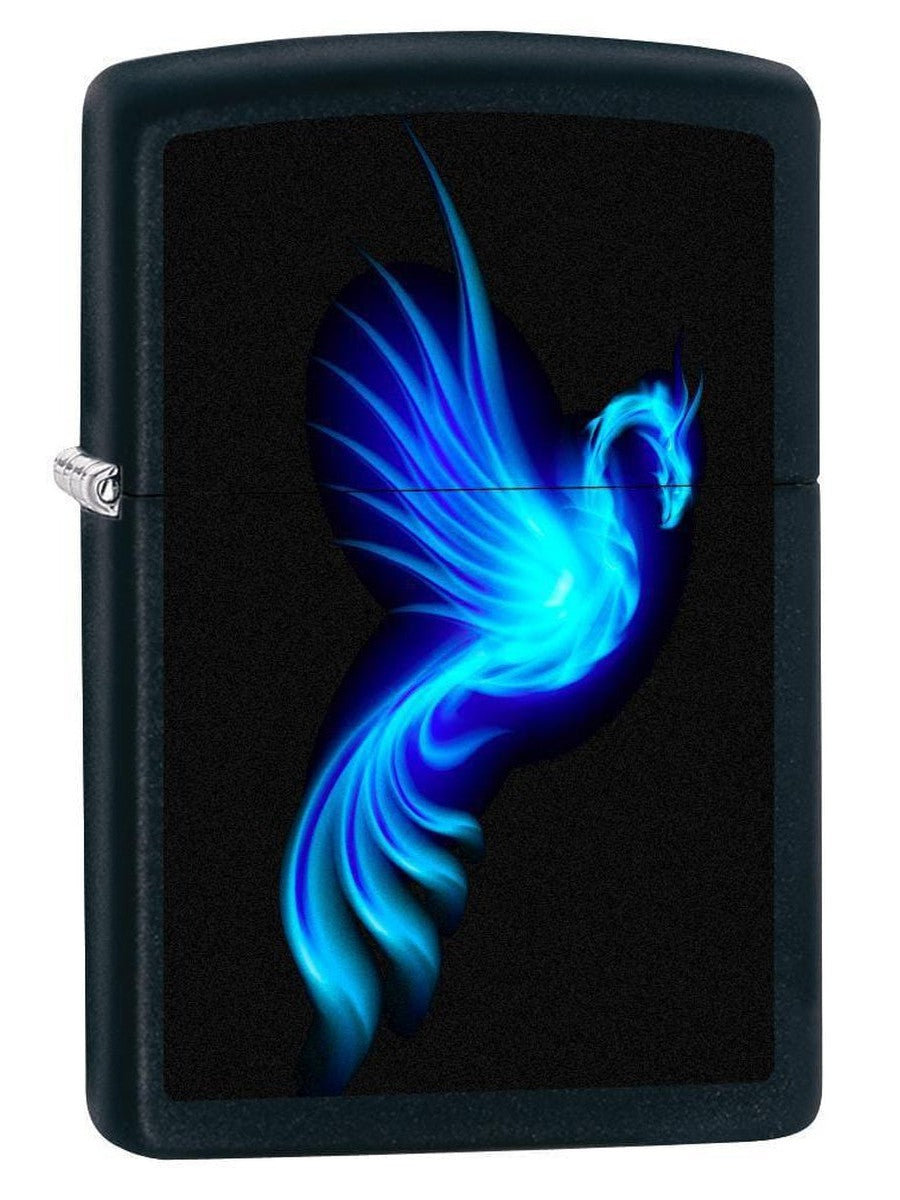 Zippo Lighter: Blue Phoenix - Black Matte 76524 - Gear Exec (1975581769843)