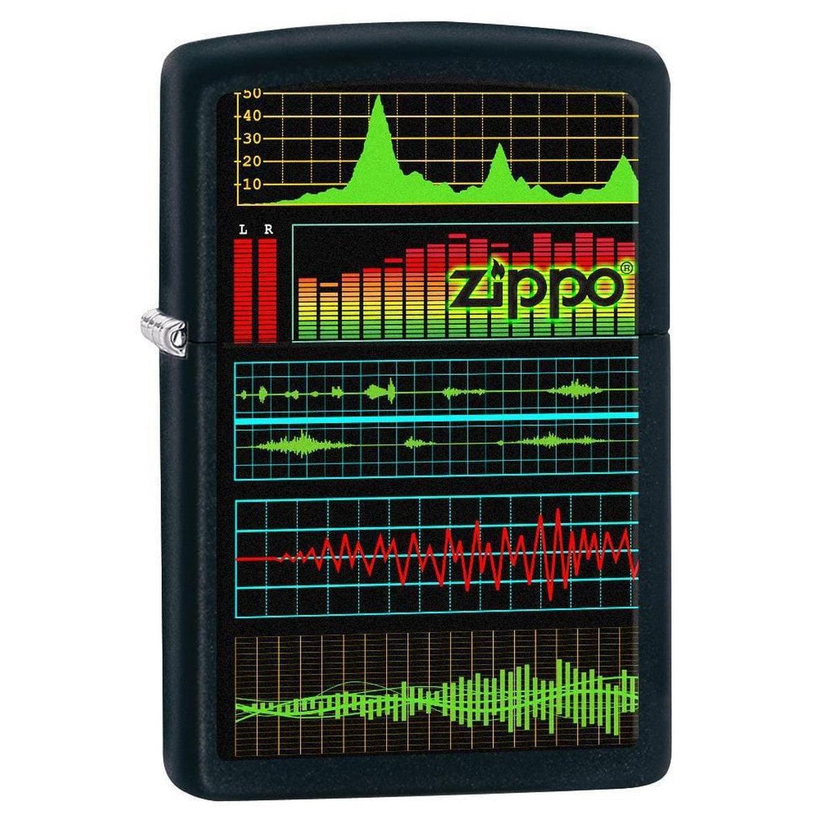 Zippo Lighter: Music Waves - Black Matte 76884 – Lucas Lighters