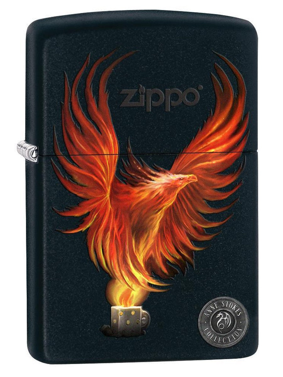 Zippo Lighter: Anne Stokes Firebird - Black Matte 77067 - Gear Exec (1975589765235)