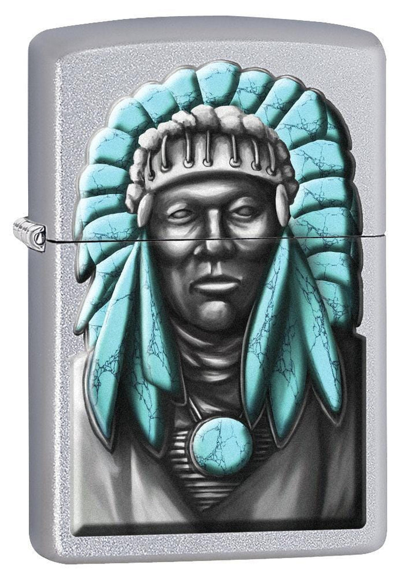 Zippo Lighter: Indian Chief - Satin Chrome 77244 - Gear Exec (1975592353907)