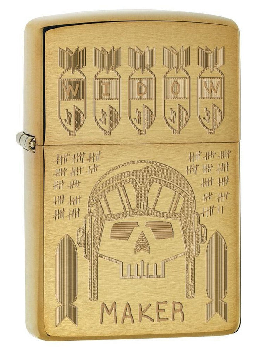 Zippo Lighter: Widow Maker, Trench Art - Brushed Brass 77385 (1975594385523)