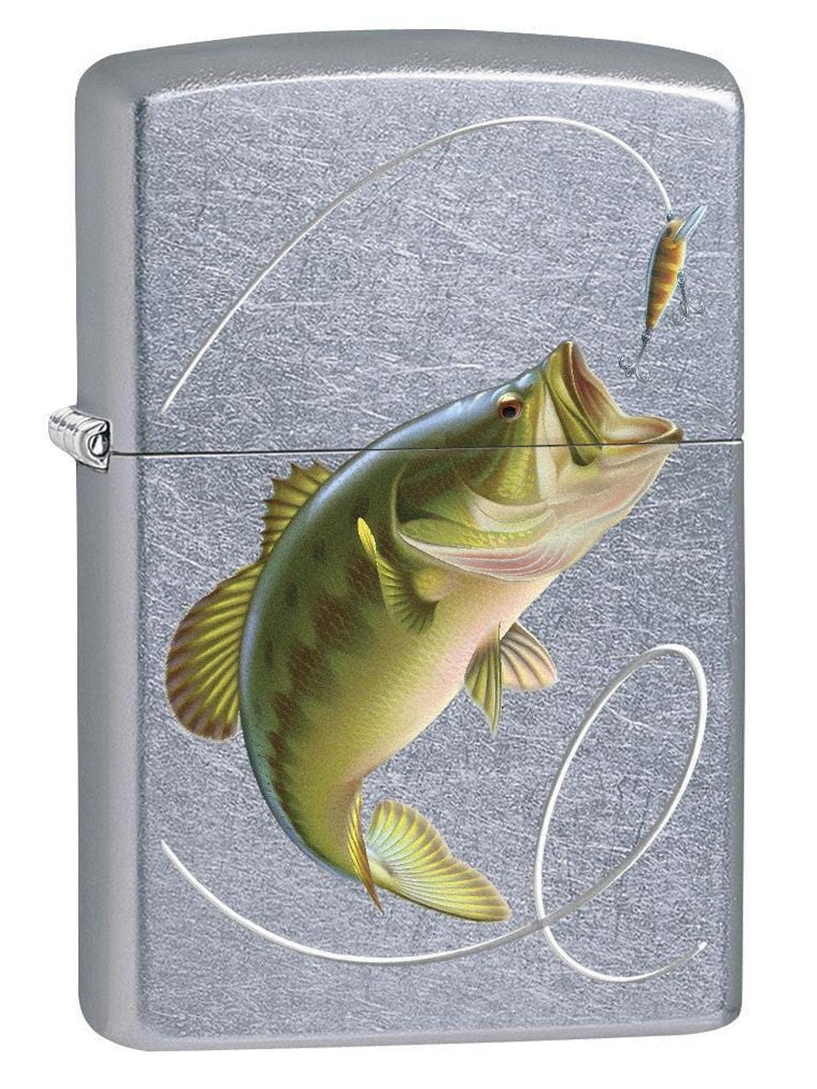 Zippo Lighter: Bass Fishing - Street Chrome 77475 - Gear Exec (1975595532403)
