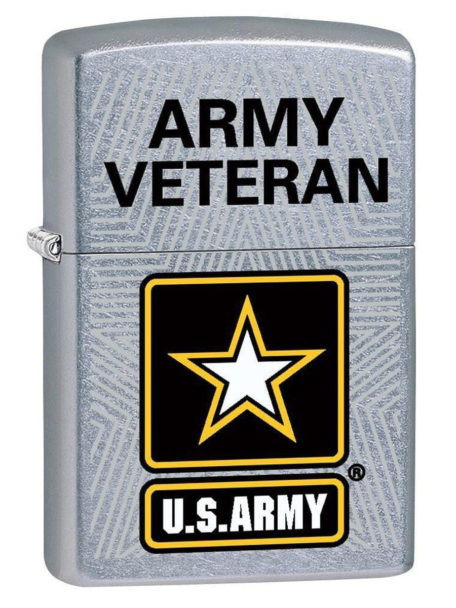 Zippo Lighter: U.S. Army, Army Veteran - Street Chrome 77664 (1975597924467)