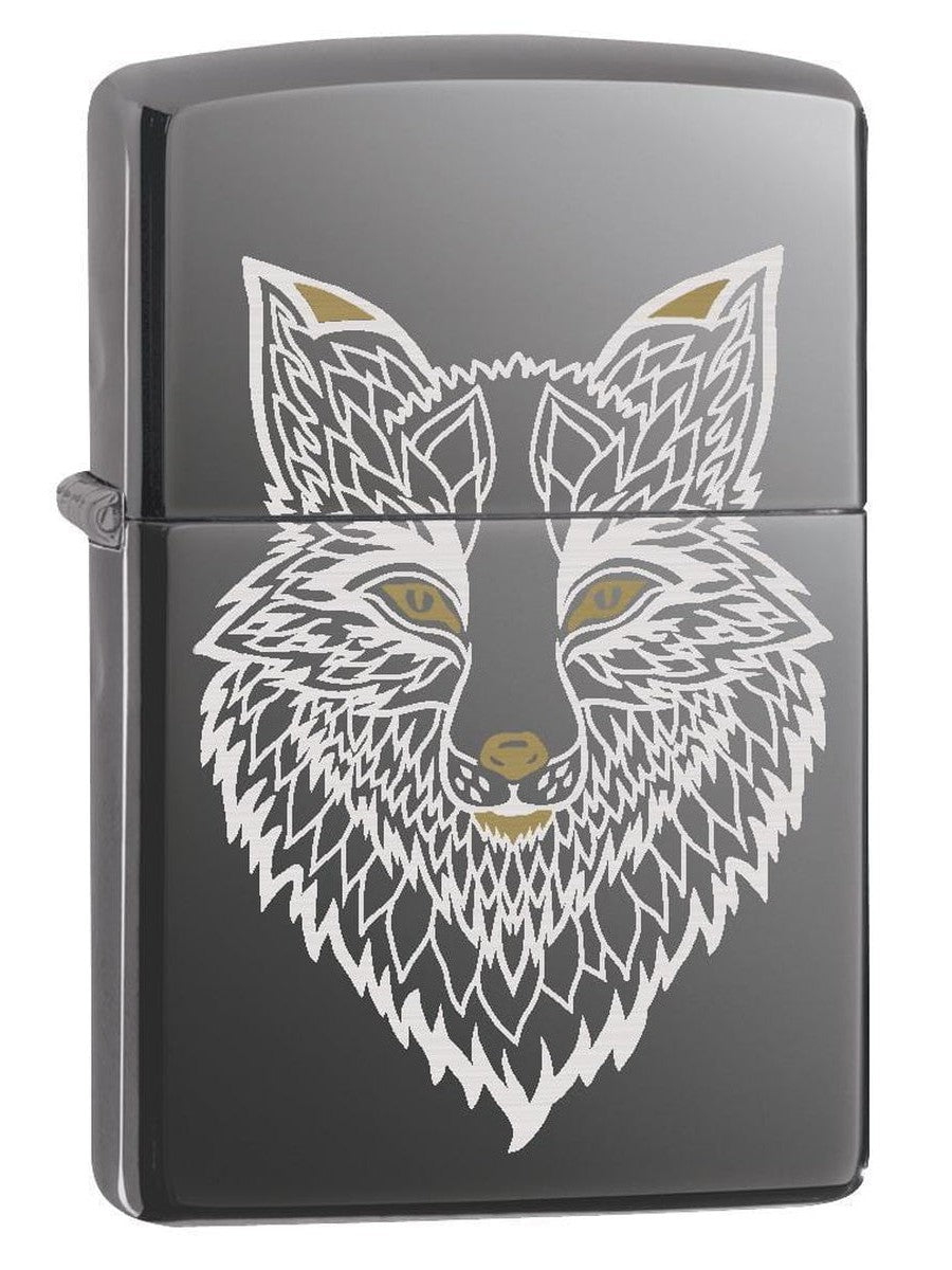 Zippo Lighter: Engraved Fox - Black Ice 78108 - Gear Exec (1975604281459)