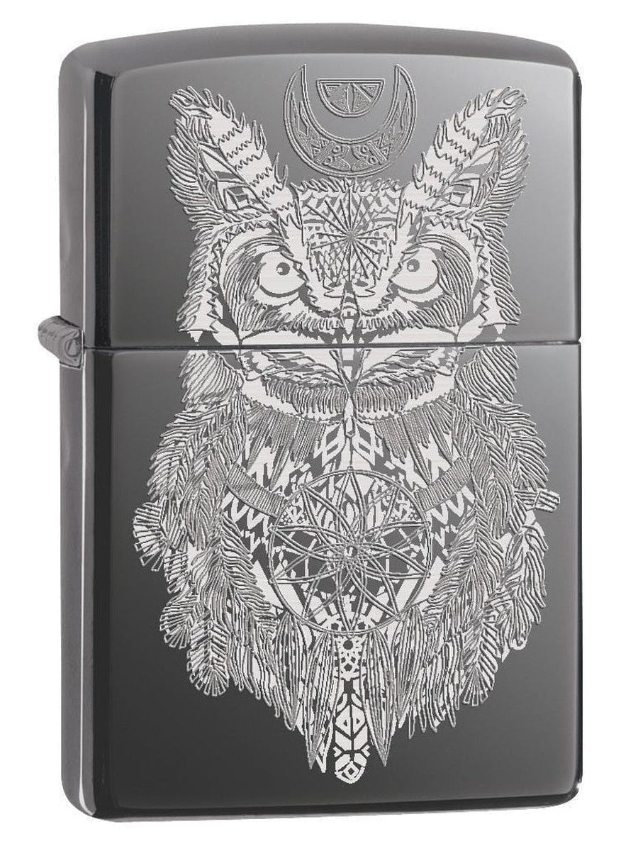 Zippo Lighter: Aztec Owl - Black Ice 78117 - Gear Exec (1975604445299)